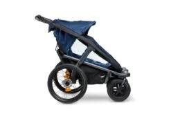 TFK Velo + Deichsel, Fahrradanhänger-Zwillingskinderwagen, Marine-schwarz